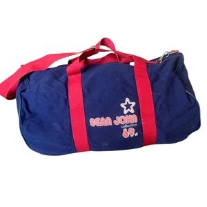 Sean John Vintage Y2K Duffel Bag Blue Red 69 Collection Gym Travel Bag Unisex